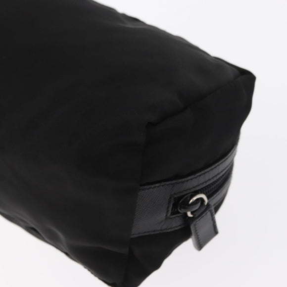 PRADA Pouch Nylon Zwart Zilver Auth ka131