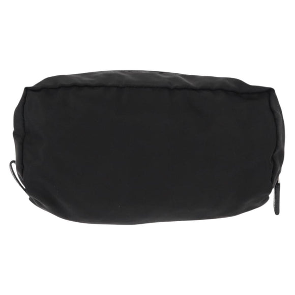 PRADA Pouch Nylon Zwart Zilver Auth ka131
