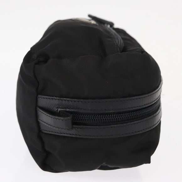 PRADA Pouch Nylon Zwart Zilver Auth ka131