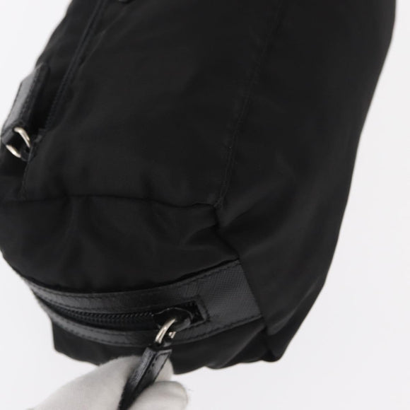 PRADA Pouch Nylon Zwart Zilver Auth ka131