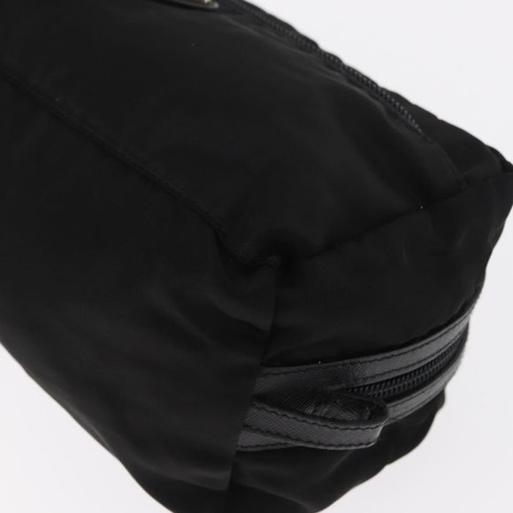PRADA Pouch Nylon Zwart Zilver Auth ka131