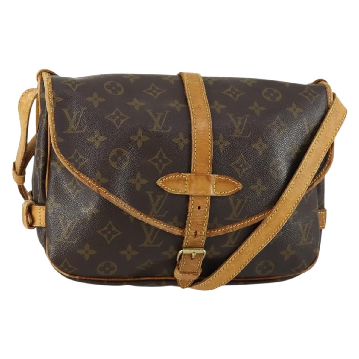 LOUIS VUITTON Monogram Saumur 30 Shoulder Bag M42256 LV Auth