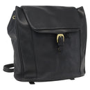 BALLY Backpack Leather Black Gold Auth ka1313-1
