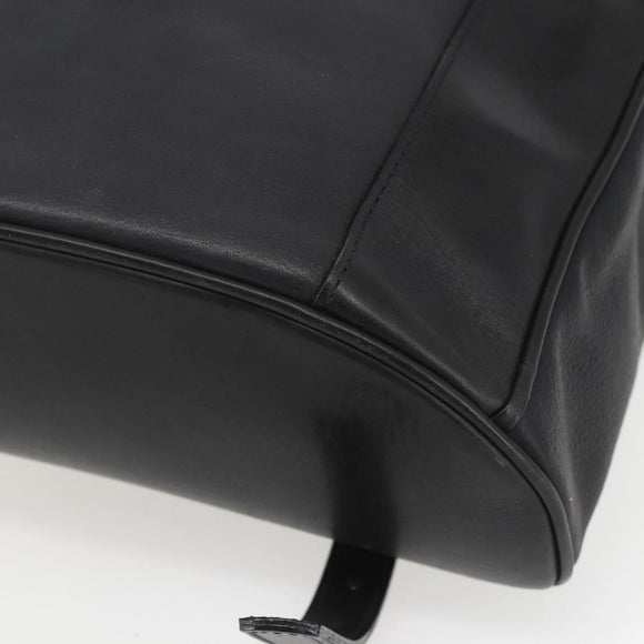 BALLY Backpack Leather Black Gold Auth ka1313