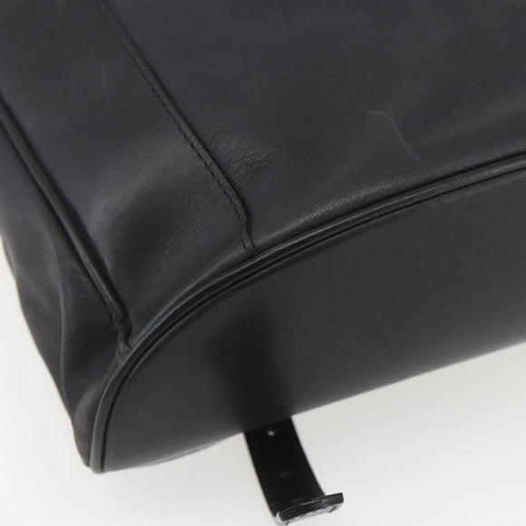 BALLY Backpack Leather Black Gold Auth ka1313