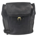 BALLY Backpack Leather Black Gold Auth ka1313-2
