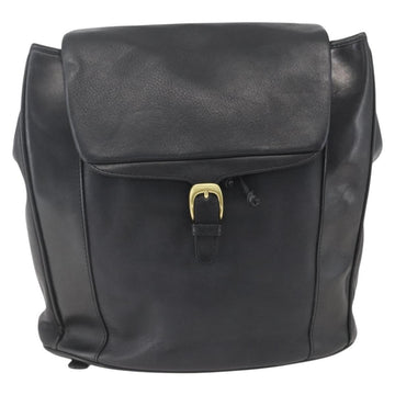 BALLY Backpack Leather Black Gold Auth ka1313 - 0