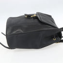 BALLY Backpack Leather Black Gold Auth ka1313-5