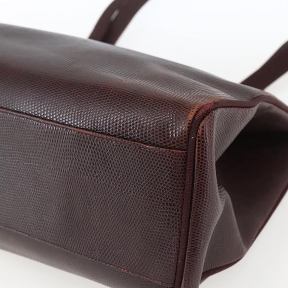 Salvatore Ferragamo Tote Bag Leather Brown Gold Auth ka1314