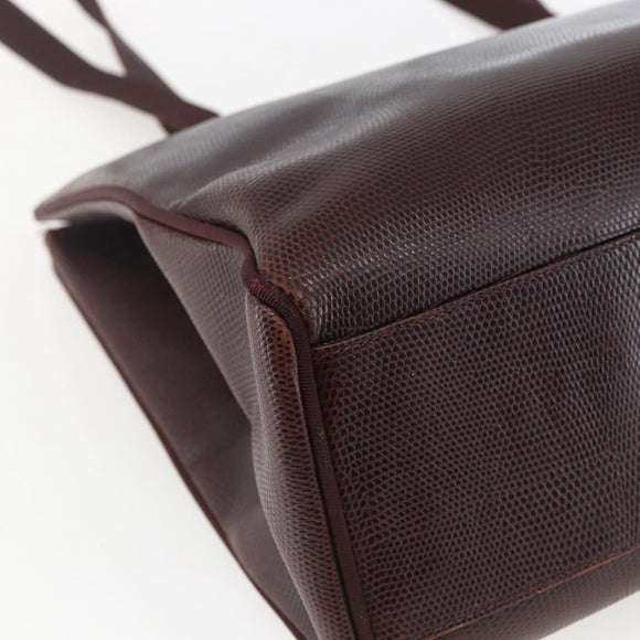 Salvatore Ferragamo Tote Bag Leather Brown Gold Auth ka1314