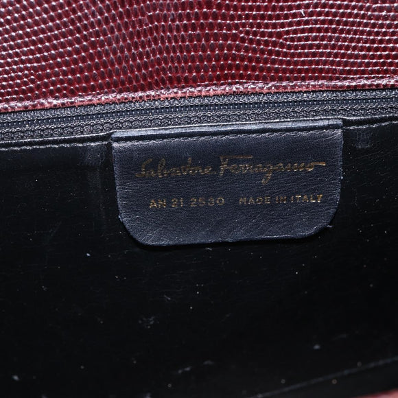 Salvatore Ferragamo Tote Bag Leather Brown Gold Auth ka1314