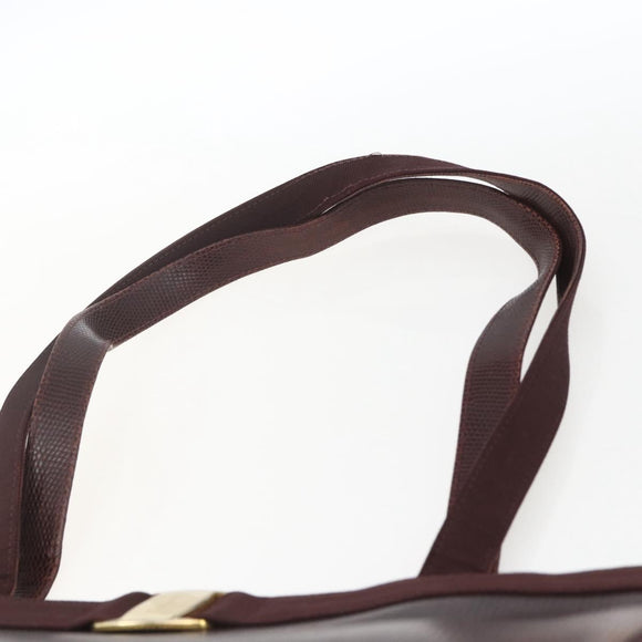 Salvatore Ferragamo Tote Bag Leather Brown Gold Auth ka1314