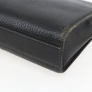 BURBERRY Clutch Bag Leather Black Silver Auth ka1315-10