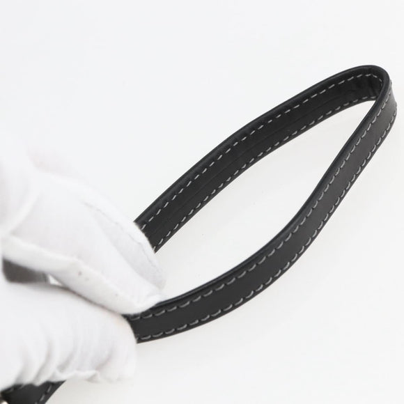 BURBERRY Clutch Bag Leather Black Silver Auth ka1315