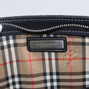 BURBERRY Clutch Bag Leather Black Silver Auth ka1315-15