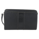 BURBERRY Clutch Bag Leather Black Silver Auth ka1315-2