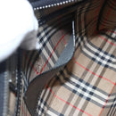 BURBERRY Clutch Bag Leather Black Silver Auth ka1315-20