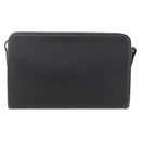 BURBERRY Clutch Bag Leather Black Silver Auth ka1315-3