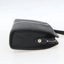 BURBERRY Clutch Bag Leather Black Silver Auth ka1315-5