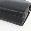 BURBERRY Clutch Bag Leather Black Silver Auth ka1315-8