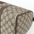 GUCCI GG Supreme Web Sherry Line Boston Bag PVC Beige Gold 39 02 007 Auth ka1316-10