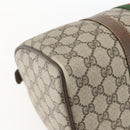 GUCCI GG Supreme Web Sherry Line Boston Bag PVC Beige Gold 39 02 007 Auth ka1316-11