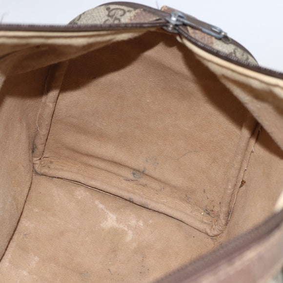 GUCCI GG Supreme Web Sherry Line Boston Bag PVC Beige Gold 39 02 007 Auth ka1316