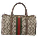 GUCCI GG Supreme Web Sherry Line Boston Bag PVC Beige Gold 39 02 007 Auth ka1316-2
