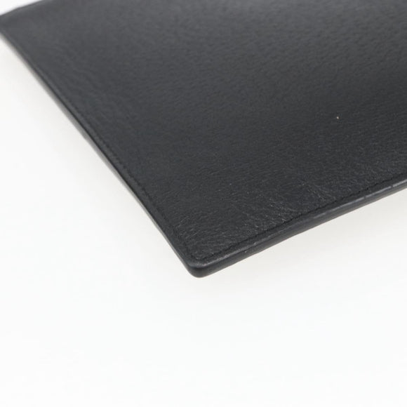 GUCCI Clutch Bag Leather Black Gold 475317 Auth ka1319