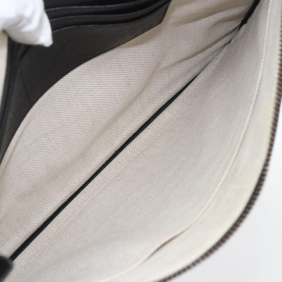 GUCCI Clutch Bag Leather Black Gold 475317 Auth ka1319