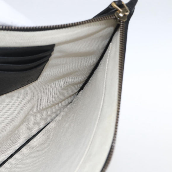GUCCI Clutch Bag Leather Black Gold 475317 Auth ka1319