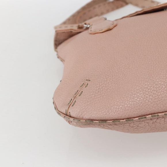 FENDI Celeria Hand Bag Leather Pink Auth ka1320