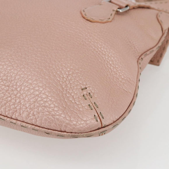 FENDI Celeria Hand Bag Leather Pink Auth ka1320
