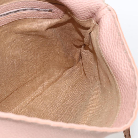 FENDI Celeria Hand Bag Leather Pink Auth ka1320