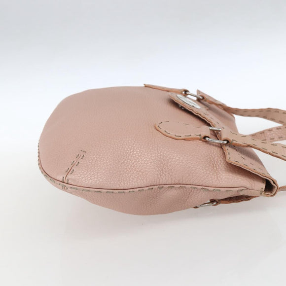 FENDI Celeria Hand Bag Leather Pink Auth ka1320