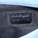 Salvatore Ferragamo Umhängetasche Nylon Hellblau Silber Auth ka1321-12
