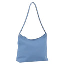 Salvatore Ferragamo Umhängetasche Nylon Hellblau Silber Auth ka1321-1