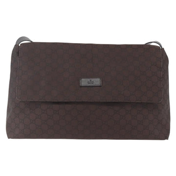 GUCCI GG Canvas Shoulder Bag Brown Silver 272350 Auth ka1322 - 0