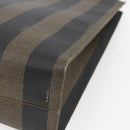 FENDI Pecan Canvas Shoulder Bag PVC Black Brown gold Auth ka1323-15