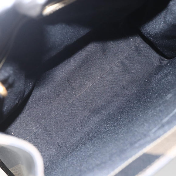 FENDI Pecan Canvas Shoulder Bag PVC Black Brown gold Auth ka1323