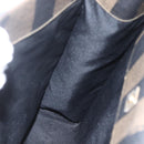 FENDI Pecan Canvas Shoulder Bag PVC Black Brown gold Auth ka1323-19