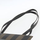 FENDI Pecan Canvas Shoulder Bag PVC Black Brown gold Auth ka1323-8