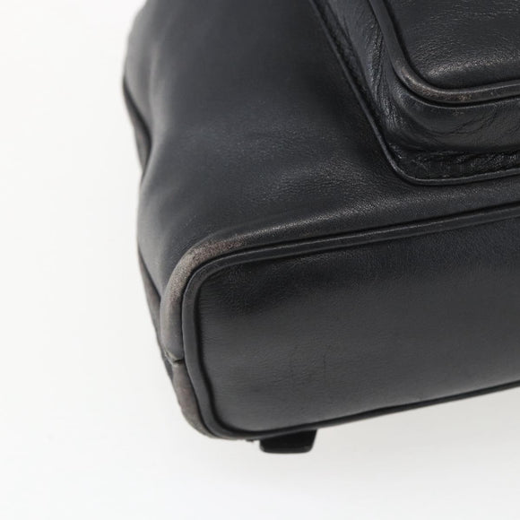 GUCCI Bamboo Backpack Leather Black Gold 003 1956 0030 Auth ka1325