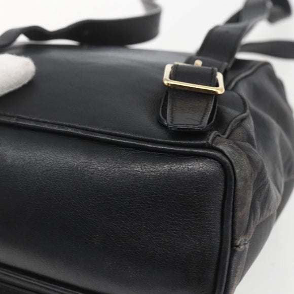 GUCCI Bamboo Backpack Leather Black Gold 003 1956 0030 Auth ka1325