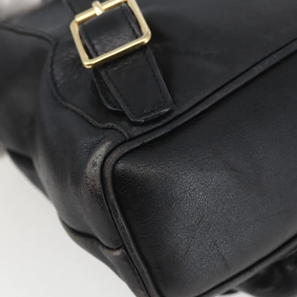 GUCCI Bamboo Backpack Leather Black Gold 003 1956 0030 Auth ka1325