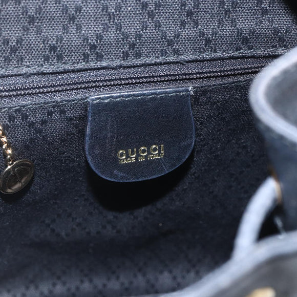 GUCCI Bamboo Backpack Leather Black Gold 003 1956 0030 Auth ka1325A