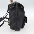 GUCCI Bamboo Backpack Leather Black Gold 003 1956 0030 Auth ka1325-3