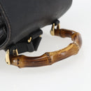 GUCCI Bamboo Backpack Leather Black Gold 003 1956 0030 Auth ka1325A-7