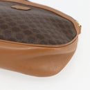 CELINE Macadam Canvas Shoulder Bag PVC Brown Gold Auth ka1327-10