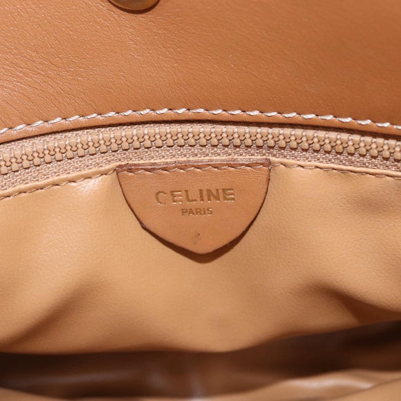 CELINE Macadam Canvas Shoulder Bag PVC Brown Gold Auth ka1327